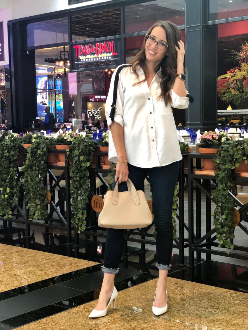 navy, white, zara, contrast, method39, style advisor, find your style, favorite color, button up, casual, untucked, navy blue, wear it